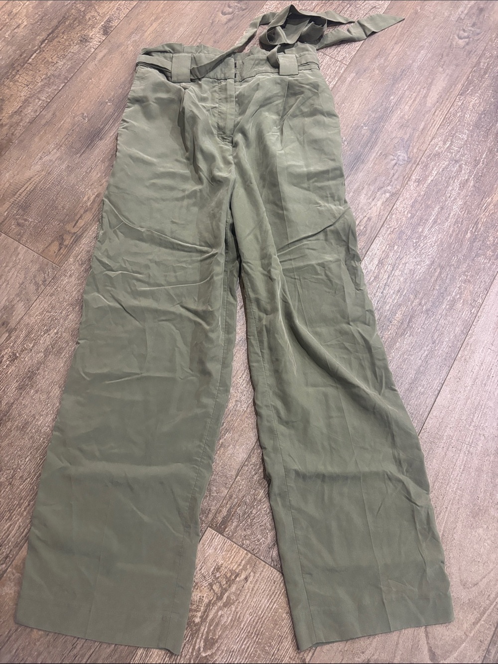 Express Olive Green Paperbag Waist Pants